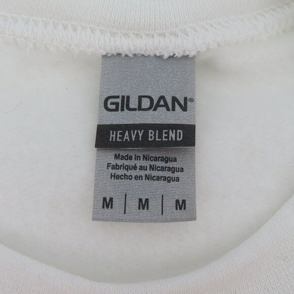 Gildan Womens Medium XOXO Valentine Love Pink White Crewneck Sweatshirt Pullover - Picture 5 of 9